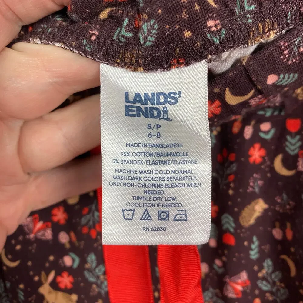 Lands End Brown Woodland Creatures Sleep Pants Sz.S